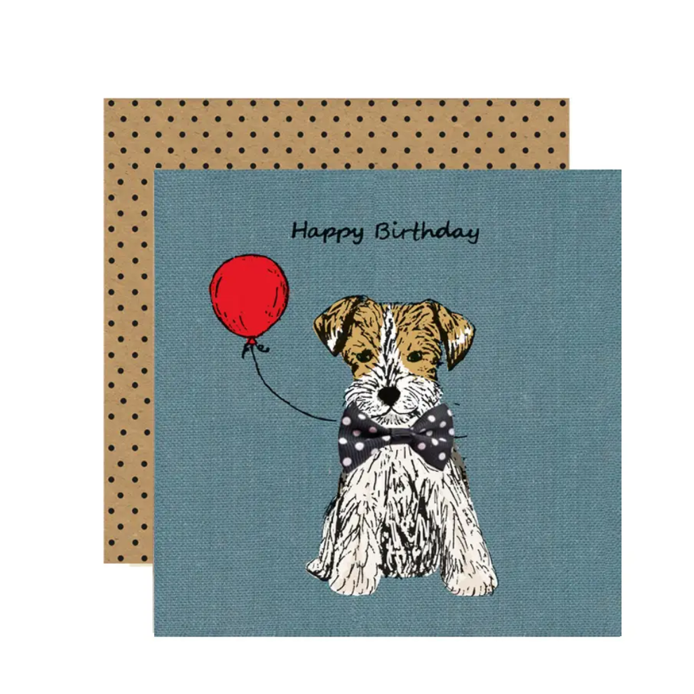 Fox Terrier Dog Birthday Greetings Card
