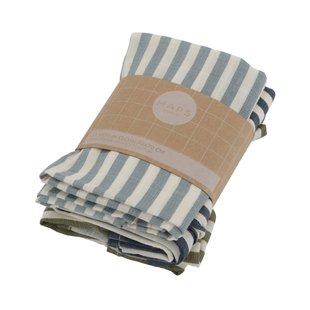 Sui Muslin Cloths Marine Stripe Cold