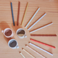 Bamboo Silicone Straw 6-pack - Caramel, Blue