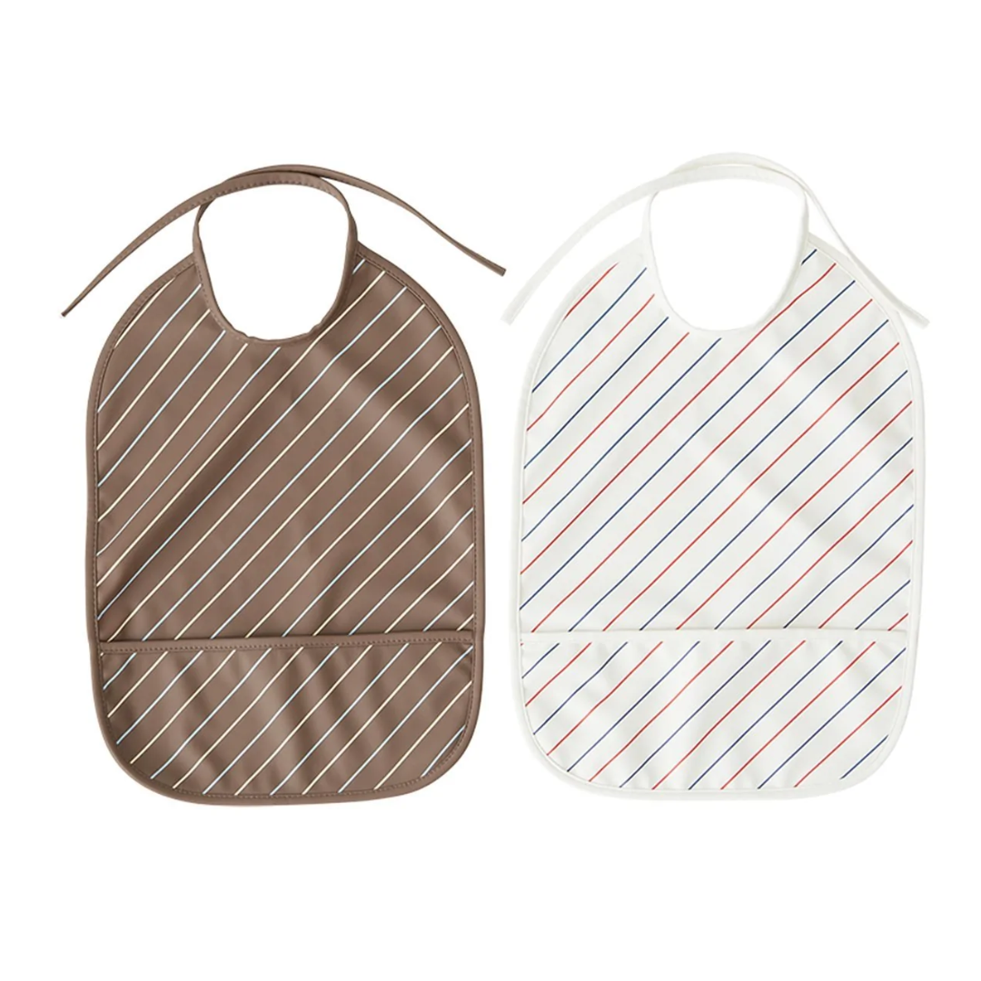 Bib Striped 2-pack - Mellow, Choko