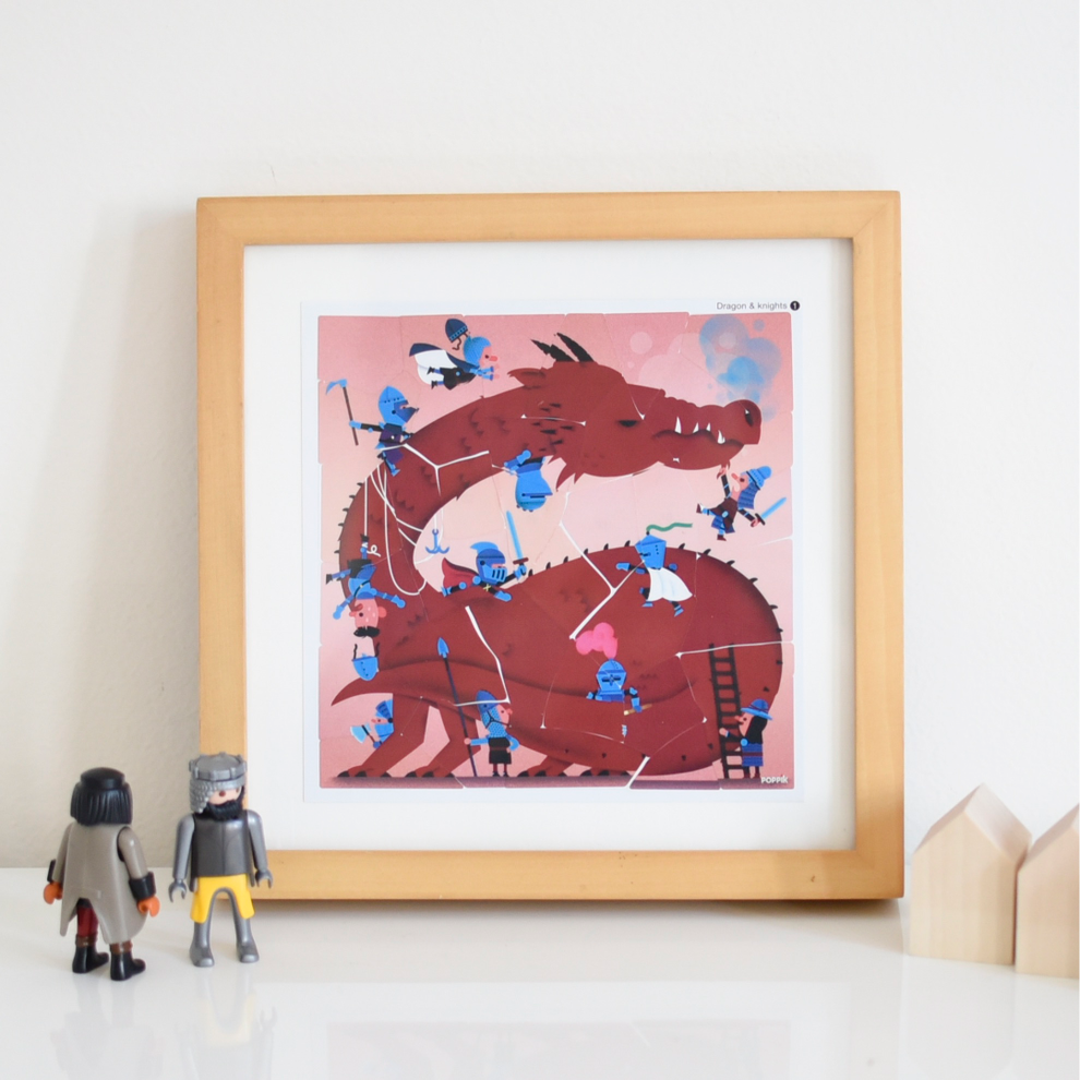 Mini Sticker Puzzle Dragon & Knights