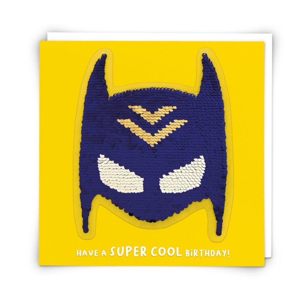 Superhero Greetings Card with Reusable Reversible Sequin